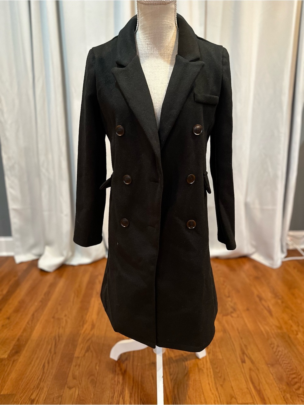 Shein black trench coat women’s size small EUC
